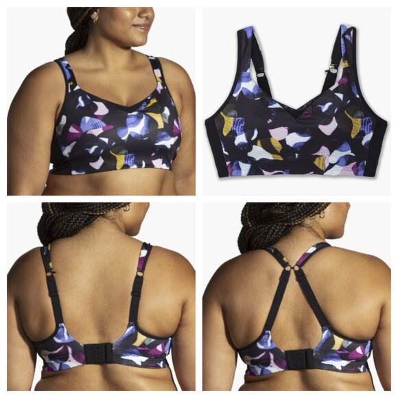 Brooks Women's Drive Convertible Sports Bra Fast Floral Print Size 36B - Picture 1 of 9